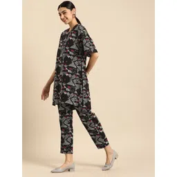 Anouk Women Printed Regular Pure Cotton Kurta with Trousers image 5