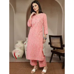 Anouk Women Printed Regular Thread Work Pure Cotton Kurta with Trousers-picture-34