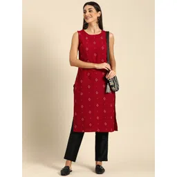 Anouk Women Red Bandhani Printed Kurta-picture-34