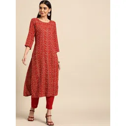 Anouk Women Red Tribal Printed Quirky Kurta-picture-22