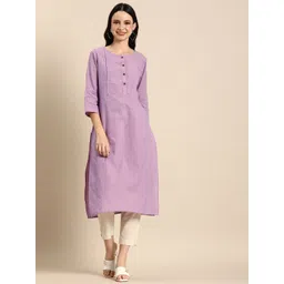 Anouk Women Solid Khadi Straight Kurta-image-4