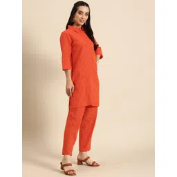 Anouk Women Striped Regular Pure Cotton Kurta with Trousers image 5