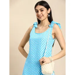 Anouk Women Striped Shoulder Tie-Ups Straight Kurta-picture-33