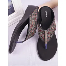 Anouk Women Textured Ethnic Wedges-image-5