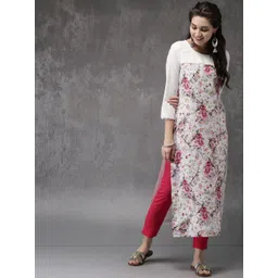 Anouk Women White Floral Print Straight Kurta-picture-38