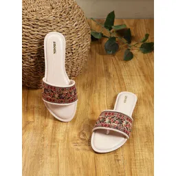 Anouk Women Woven Design Embroidered Open Toe Flats-picture-32