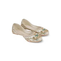 Anouk Women Woven Design Embroidered Rajasthani Mojari Juti-picture-26