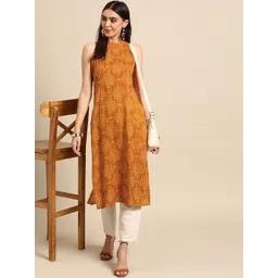 Anouk Women Yellow Bandhani Printed Kurta-picture-32