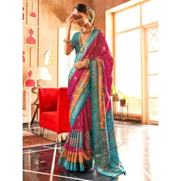 Anouk Woven Design Ethnic Motifs Zari Patola Saree-picture-36