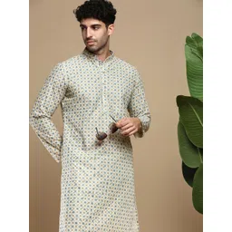 Anouk Yellow Geometric Embroidered Mandarin Collar Sequined Straight Kurta-picture-30