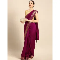 Anouk Zari Border Banarasi Saree-picture-32