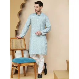 anouk mirage Anouk Rustic Men Floral Printed Kurta with Pyjamas-picture-31