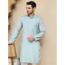 anouk mirage Anouk Rustic Men Floral Printed Sequinned Kurta-picture-27