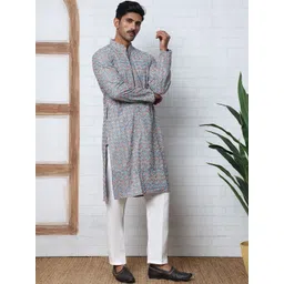 Anouk Mirage Men Embroidered Regular Chikankari Kurta with Pyjamas image 3