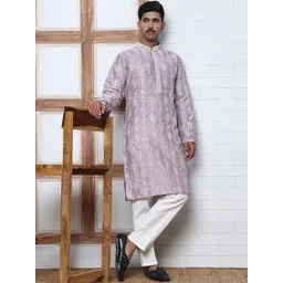 Anouk Mirage Men Ethnic Motifs Embroidered Regular Mirror Work Kurta with Pyjamas-picture-26