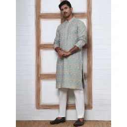 Anouk Mirage Men Ethnic Motifs Embroidered Regular Thread Work Kurta with Pyjamas-picture-14
