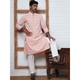 Anouk Mirage Men Ethnic Motifs Embroidered Regular Thread Work Kurta with Pyjamas-picture-15