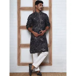 Anouk Mirage Men Ethnic Motifs Embroidered Regular Thread Work Kurta with Pyjamas image 1