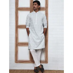 Anouk Mirage Men Ethnic Motifs Embroidered Regular Thread Work Kurta with Trousers-picture-29
