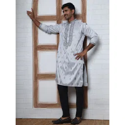 Anouk Mirage Men Ethnic Motifs Embroidered Regular Thread Work Kurta with Trousers-picture-37