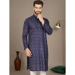Anouk Mirage Men Ethnic Motifs Printed Regular Pure Cotton Kurta with Pyjamas-picture-21