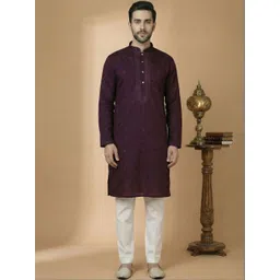 Anouk Mirage Men Floral Embroidered Regular Thread Work Kurta with Pyjamas-picture-20