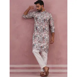 Anouk Mirage Men Floral Printed Regular Kurta with Trousers-picture-27