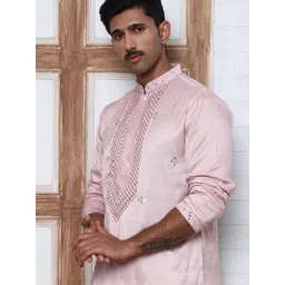 Anouk Mirage Men Geometric Embroidered Chikankari Kurta-picture-11