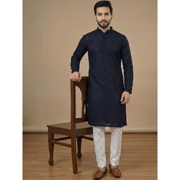 Anouk Mirage Men Regular Sequinned Kurta with Pyjamas-picture-11