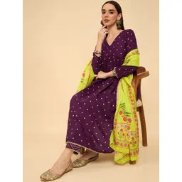 Anouk Mirage Women Ethnic Motifs Printed Panelled Kurta with Trousers & With Dupatta-picture-30
