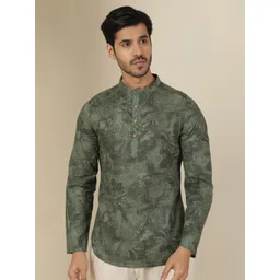 Anouk Rustic Abstract Printed Mandarin Collar Cotton Straight Kurta-picture-27
