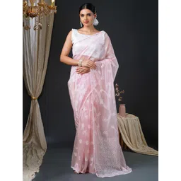 anouk rustic Anouk Floral Embroidered Organza Saree-picture-28
