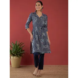 anouk rustic Anouk Women Printed Regular Kurta with Trousers-picture-17