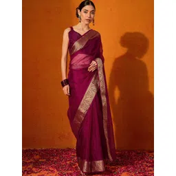anouk rustic Anouk Woven Design Zari Organza Festive Saree-picture-18
