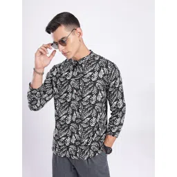 Anouk Rustic Band Collar Tropical Printed Monochrome Straight Kurta-picture-36