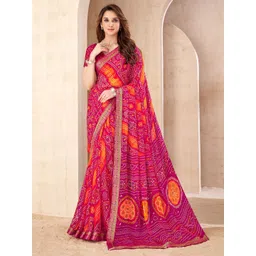 Anouk Rustic Bandhani Dyed Pure Chiffon Saree-picture-28