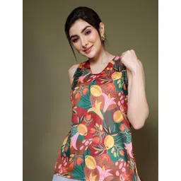 Anouk Rustic Botanical Printed V-Neck Pure Crepe Kurti-picture-36