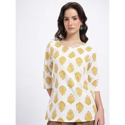 Anouk Rustic Ethnic Motif Printed Round Neck Straight Kurti-picture-37