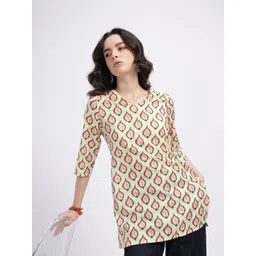 Anouk Rustic Ethnic Motif Printed V-Neck Straight Kurta-picture-13