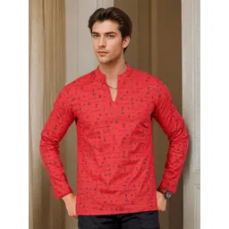 Anouk Rustic Ethnic Motifs Printed Mandarin Collar Long Sleeves Pure Cotton Short Kurta-picture-12