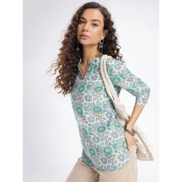 Anouk Rustic Ethnic Motifs Printed Mandarin Collar Straight Kurti-picture-38