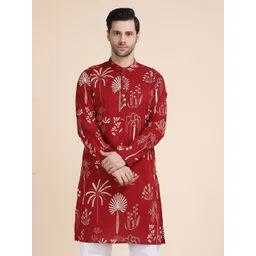Anouk Rustic Ethnic Motifs Printed Mandarin Colllar Cotton Straight Kurta-picture-31