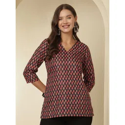 Anouk Rustic Ethnic Motifs Printed V-Neck Kurti-picture-38