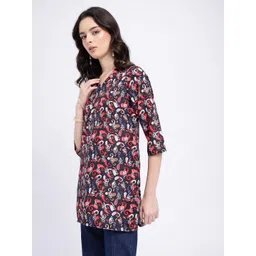 Anouk Rustic Ethnic Motifs Printed V-Neck Straight Kurta image 4