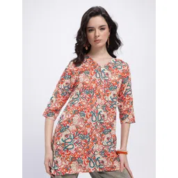 Anouk Rustic Ethnic Motifs Printed V-Neck Straight Kurti-picture-18