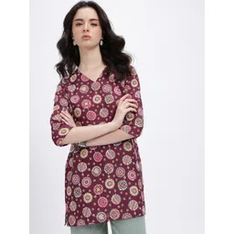 Anouk Rustic Ethnic Motifs Printed V-Neck Straight Kurti-picture-22