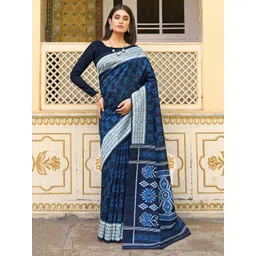 Anouk Rustic Ethnic Motifs Silk Blend Ikat Saree-picture-30
