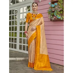 Anouk Rustic Ethnic Motifs Woven Design Banarasi Saree With Blouse Piece-picture-33