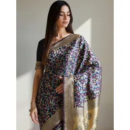 Anouk Rustic Ethnic Motifs Woven Design Zari Banarasi Saree-picture-37