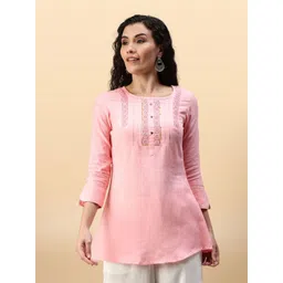 Anouk Rustic Floral Embroidered Thread Work Thread Work Pleated Kurti-picture-27